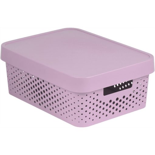 CURVER  Infinity dots pink 11 L  műanyag tároló doboz tetővel - rózsaszín