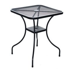   ROJAPLAST ZWMT-60 fém kerti asztal napernyőlyukkal -  fekete